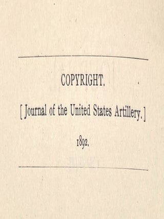 Journal of the United States Artillery, Vols. I & II, 1892, 1893