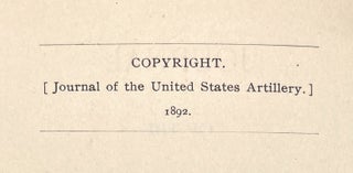 Journal of the United States Artillery, Vols. I & II, 1892, 1893