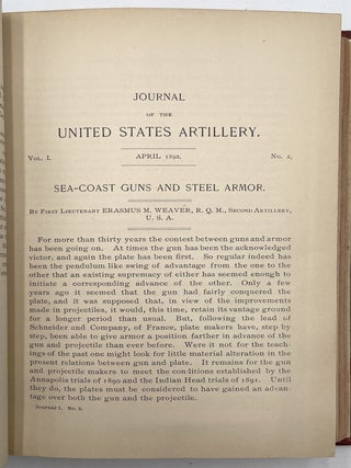Journal of the United States Artillery, Vols. I & II, 1892, 1893