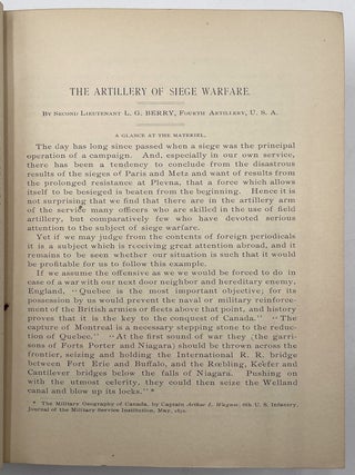 Journal of the United States Artillery, Vols. I & II, 1892, 1893