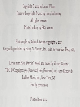 Avedon at Work in the American West [Signed]