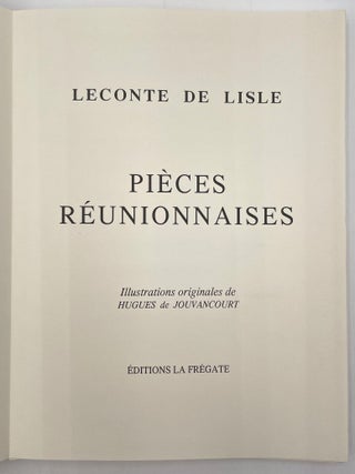 Leconte de Lisle: Pi&egrave;ces R&eacute;unionnaises