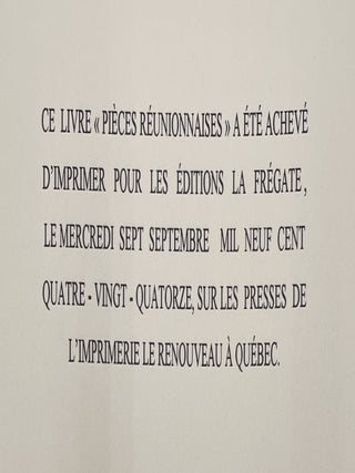Leconte de Lisle: Pi&egrave;ces R&eacute;unionnaises