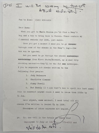 Typed Letter Signed and Inscribed, January 1997