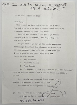 Item #3327 Typed Letter Signed and Inscribed, January 1997. Larry McMurtry Collection