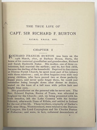 The True Life of Capt. Sir Richard Burton [First Edition]