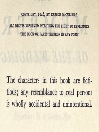The Member of the Wedding [First Edition]