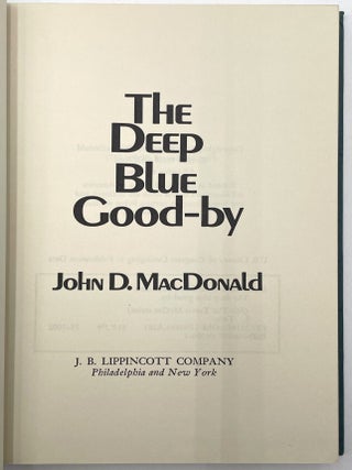 The Deep Blue Good-By [First Edition/Review Copy]