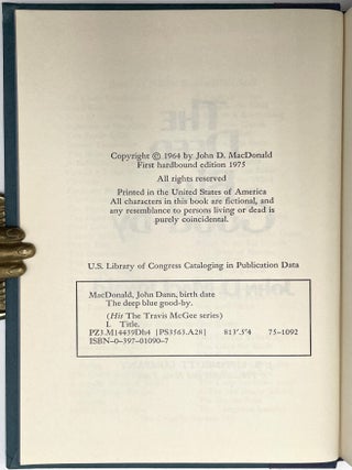 The Deep Blue Good-By [First Edition/Review Copy]