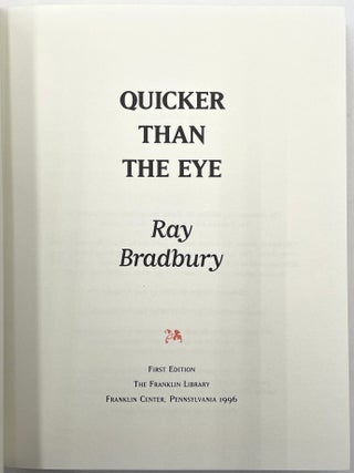 Quicker Than the Eye [Signed]