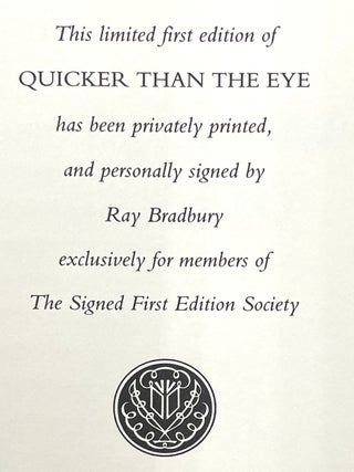 Quicker Than the Eye [Signed]