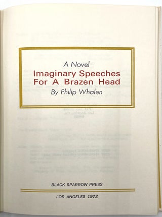 Imaginary Speeches for a Brazen Head [Signed]