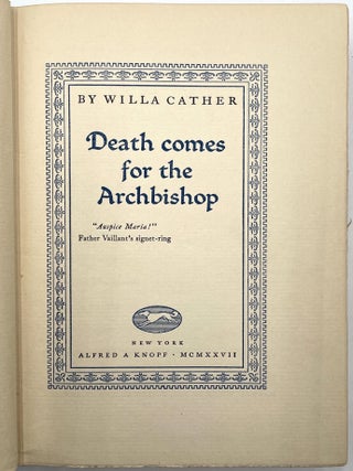 Death Comes for the Archbishop [First Edition]
