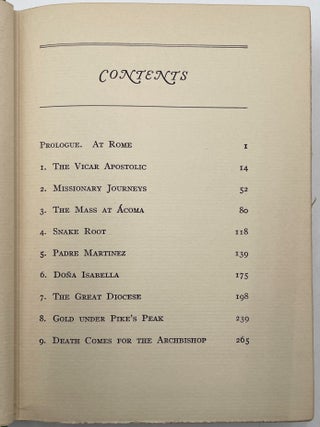 Death Comes for the Archbishop [First Edition]