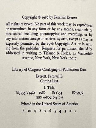 Cutting Lisa [First Edition]