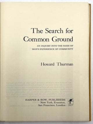 The Search for Common Ground [First Edition]