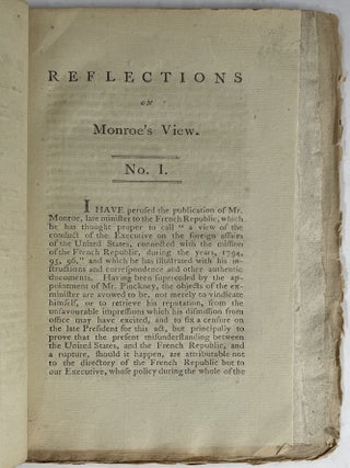 Reflections on Monroe’s View, of the Conduct of the Executive