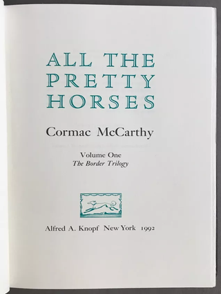 The Border Trilogy, Vols. I – III