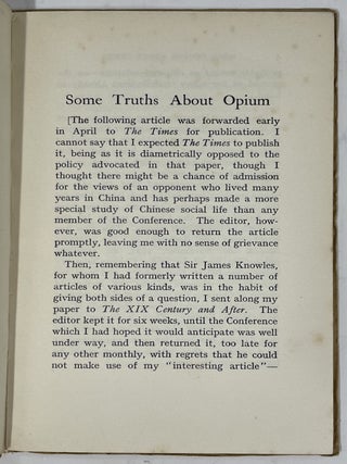 Some Truths About Opium