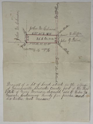 Item #756 Draught of a Lot of Land in Bowmansville, 1886. Pennsylvania