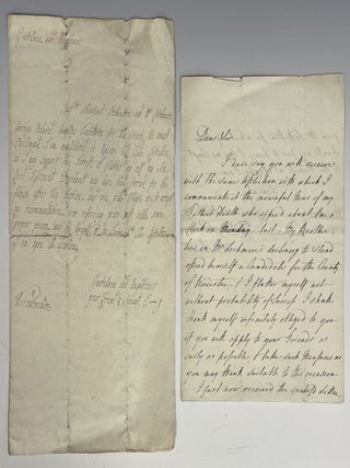 Item #757 Letter in Support of Thomas Lyttleton & Jocular Poem About the Election. Thomas Coventry