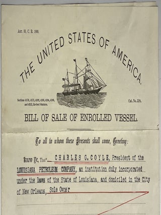 Bill of Sale for Enrolled Vessell “Tempest”, 1904