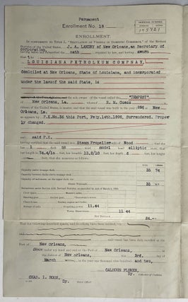 Bill of Sale for Enrolled Vessell “Tempest”, 1904