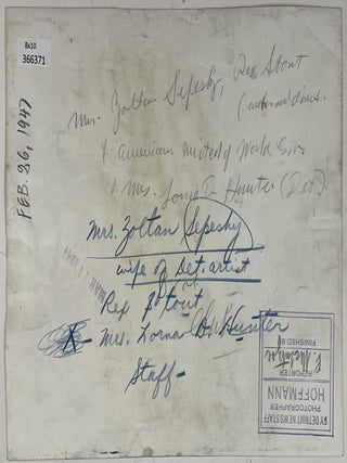Detroit News Staff Press Photo Depicting Rex Stout