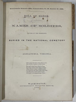 Burials At Alexandria, VA, Andersonville, GA, and Spottsylvania, VA
