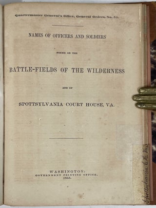 Burials At Alexandria, VA, Andersonville, GA, and Spottsylvania, VA